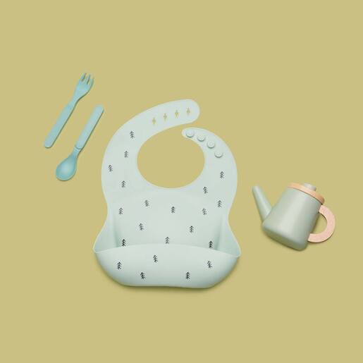 Petite&Mars silikonski podbradak, Green Trees