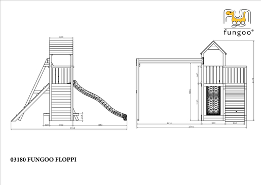 Fungoo drveno dječje igralište - set FLOPPI (impregnacija KDI)