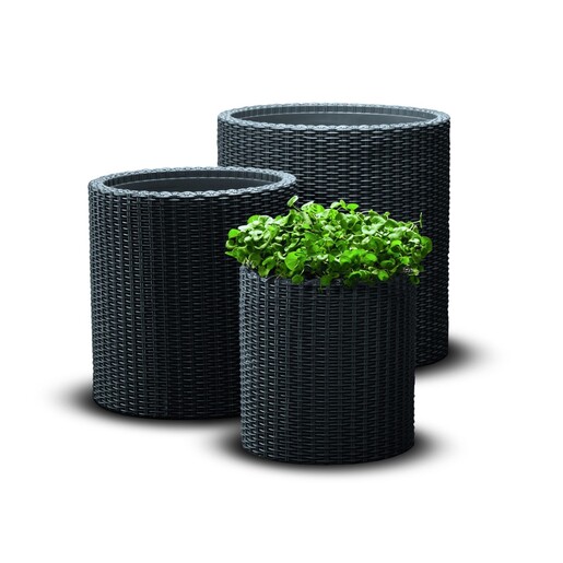 KETER tegle za cvijeće različitih veličina S + M + L, antracit