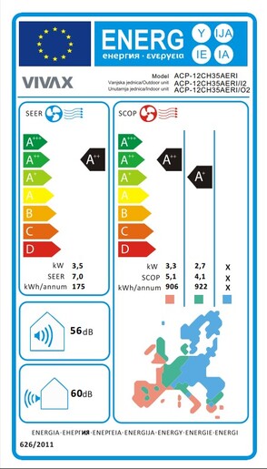 VIVAX COOL inverter klima uređaj ACP-12CH35AERI+ R32 SM + WiFi