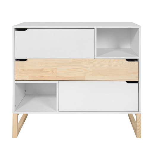 Bellamy Tatam komoda s 3 ladice, bijelo/smeđa