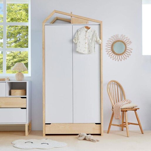 Bellamy Tatam dvokrilni ormar, bijelo/smeđi