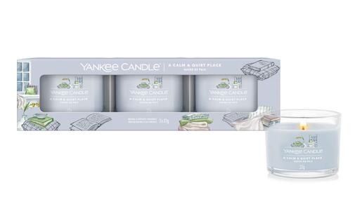 Yankee Candle mirisna svijeća, 3 Pack Filled Votive, A Calm & Quiet Place