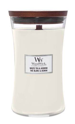 WoodWick mirisna svijeća, Classic, Large, White Tea & Jasmine