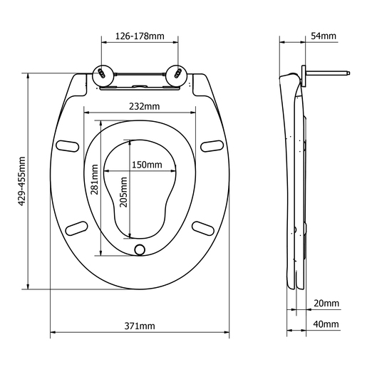 BEMIS WC daska Reybridge – Family, soft close, take off, top fix