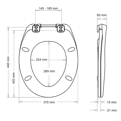 BEMIS WC daska Venezia – duroplast, soft close, Ultra-Fix®