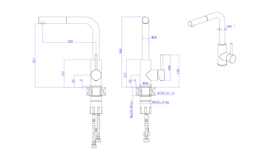 SHR Zora Plus slavina, krom mat