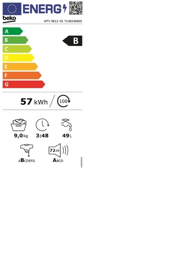 Beko mašina za pranje veša WTV 9612 XS