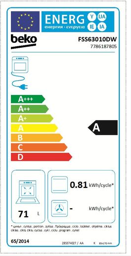 Beko štednjak FSS63010DW