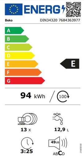 Beko perilica posuđa DIN34320