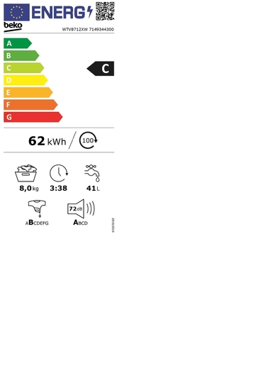 Beko perilica rublja WTV8712XW