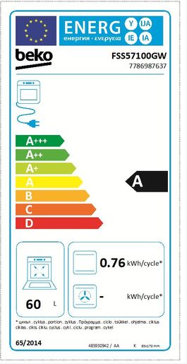 Beko štednjak FSS 57100 GW