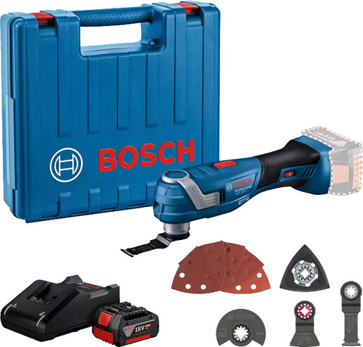 Bosch Professional aku višenamjenski rezač GOP 185-LI + 1x4.0 Ah baterija + GAL 18V-20 punjač + pribor + kovčeg