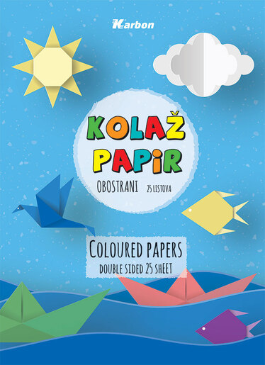 Kolaž papir, mat A4, KARBON, obostrani, 25 listova