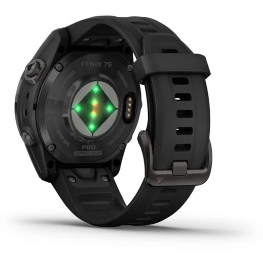 Garmin Fenix 7S PRO Sapphire SOLAR, Tamnosivi titanijski s DLC slojem i crnim remenom, 010-02776-11, pametni sat