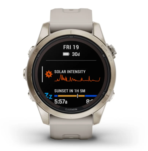 Garmin Fenix 7S PRO Sapphire SOLAR, Nježno-zlatni s remenom svijetle boje pijeska, 010-02776-15, pametni sat