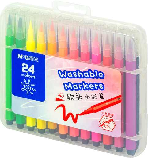 Flomasteri M&G washable u tvrdoj plastičnoj kutiji