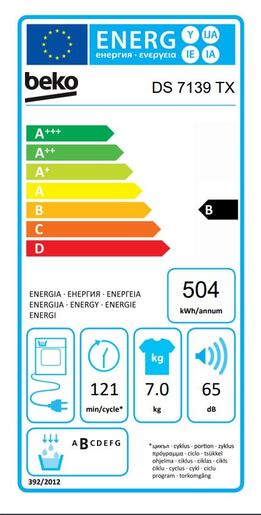 Beko sušilica rublja DS 7139 TX
