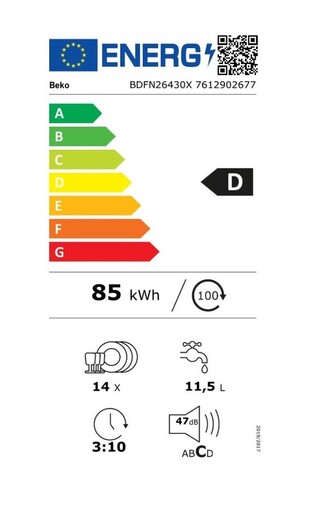 Beko perilica posuđa BDFN26430X
