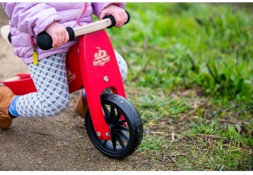 Kinderfeets drvena dječja guralica Tiny Tot 2u1, Cherry Red
