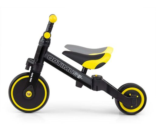 Milly Mally tricikl 3u1 Optimus, crno/žuti