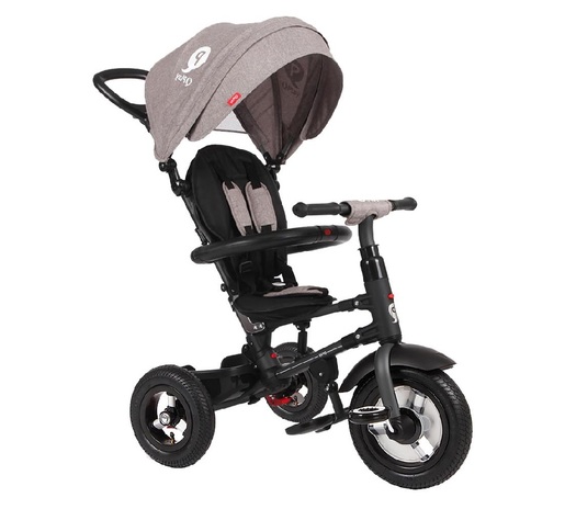 Dječji tricikl Rito, gume na pumpanje, sivi