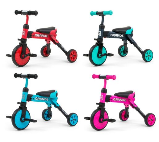 Milly Mally tricikl 2u1 Grande, crno/tirkizni