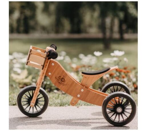 Kinderfeets drvena dječja guralica Tiny Tot Plus 2u1 Bamboo