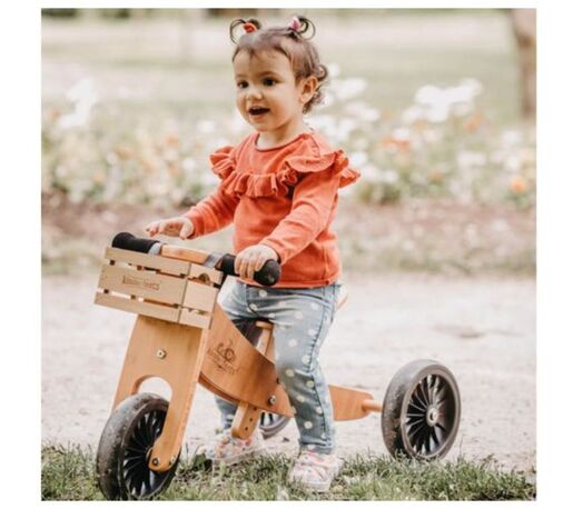 Kinderfeets drvena dječja guralica Tiny Tot Plus 2u1 Bamboo