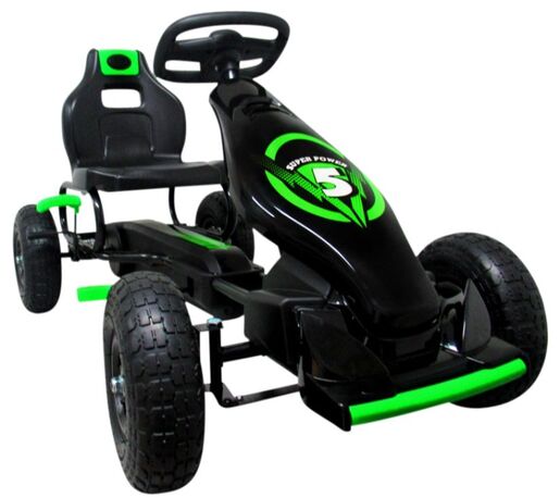 Dječji karting G8 na pedale, crno/zeleni