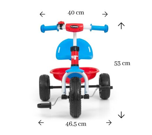 Milly Mally tricikl guralica Turbo Cool, crveno/plavi