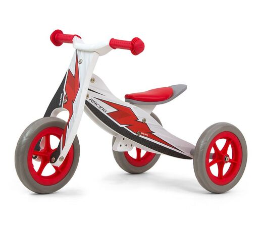 Milly Mally 2u1 tricikl bez pedala, bijelo/crveni