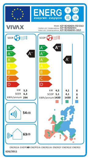 VIVAX COOL klima uređaji, ACP-18CH50AEHI+ R32, GOLD + WiFi