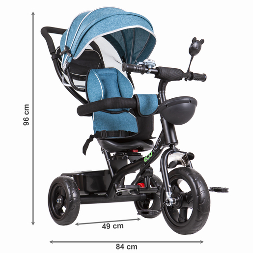 EcoToys tricikl 2u1, tirkizni