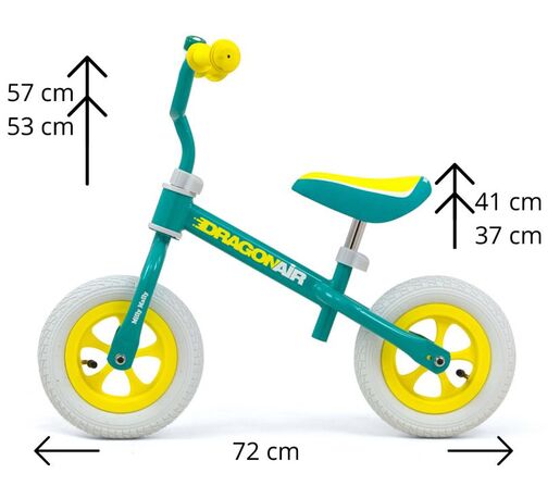 Milly Mally bicikl bez pedala DragonAir, zeleno - žuti
