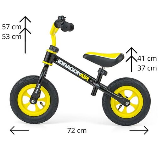 Milly Mally bicikl guralica Dragon Air, crni