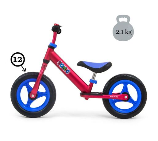 Milly Mally bicikl bez pedala Sonic, crveni