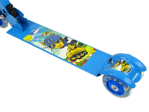 Dječji romobil tricikl s LED kotačima, plavi