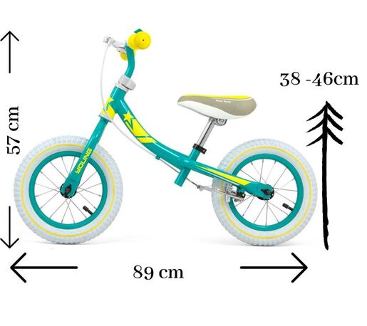 Milly Mally bicikl bez pedala Young, zeleno - žuti