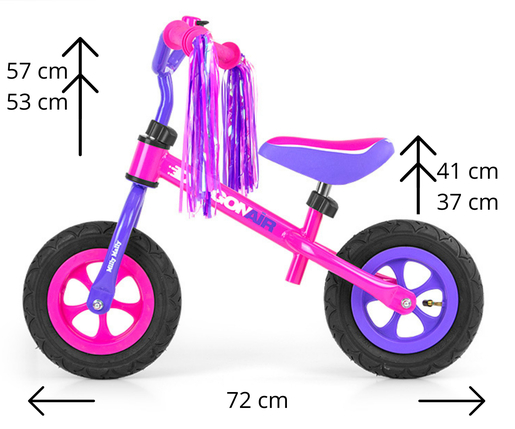 Milly Mally dječji bicikl bez pedala Dragon Air, rozi