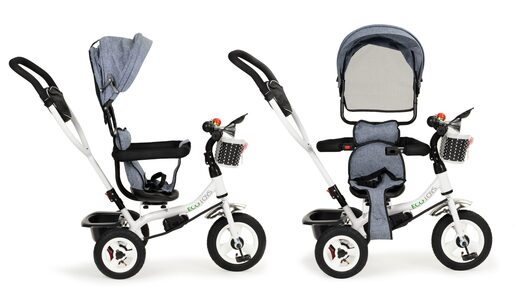 Dječji tricikl 360° EcoToys, tamno sivi