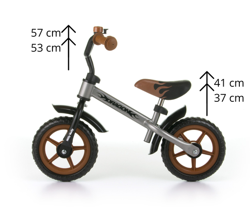 Milly Mally dječji bicikl bez pedala Dragon, srebrni