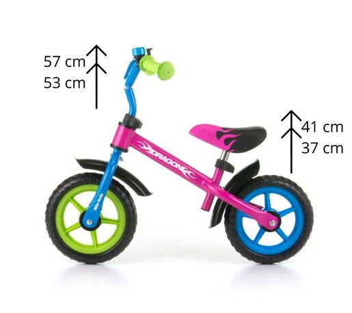 Milly Mally bicikl guralica Dragon, rozo-plavi