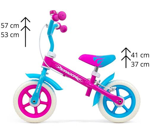 Milly Mally bicikl guralica Dragon, rozi