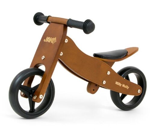 Milly Mally Dječji bicikl bez pedala 2u1 Jake, smeđi