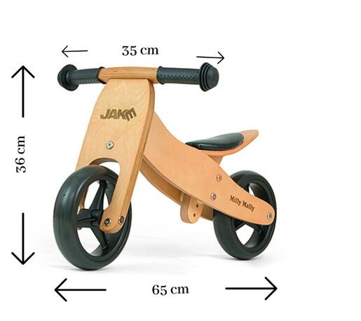 Milly Mally dječji bicikl bez pedala 2u1 Jake Natural