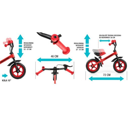 Milly Mally dječji bicikl bez pedala Dragon, tirkizno-rozi