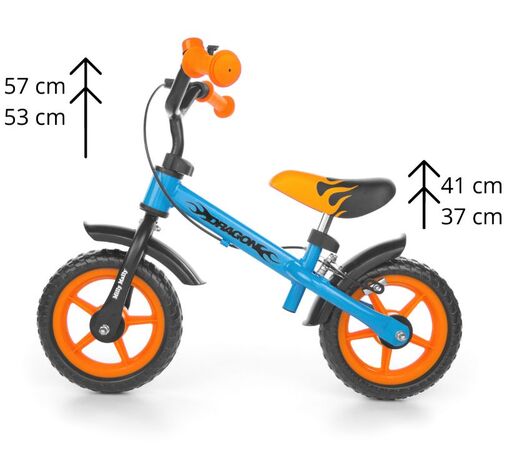 Milly Mally bicikl guralica Dragon, s kočnicom plavo-narančasti