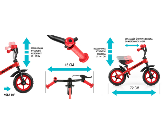 Milly Mally dječji bicikl Dragon bez pedala s kočnicom, srebrni