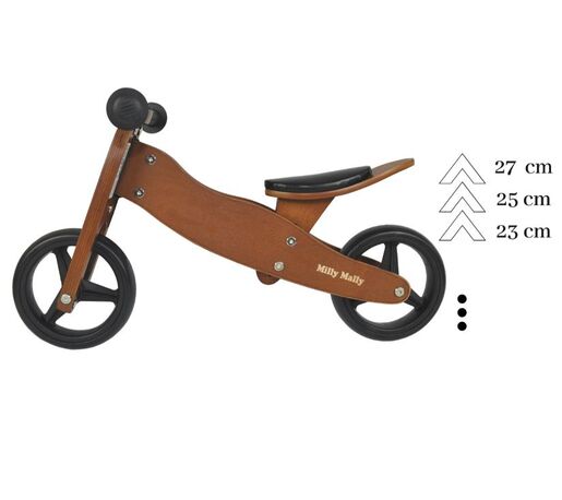 Milly Mally Dječji bicikl bez pedala 2u1 Jake Hearts, rozi